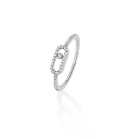 0.18ctw White Gold Diamond Pavé Fashion Ring