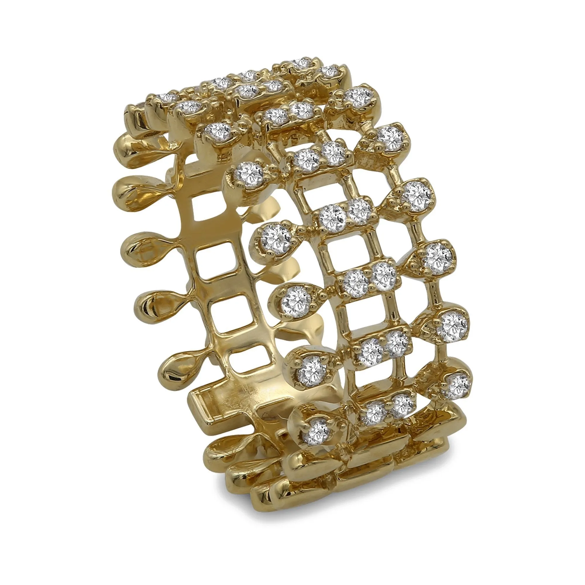 0.4CT DIamond Eternity Band in 14K Yellow Gold W/ Gatework Design