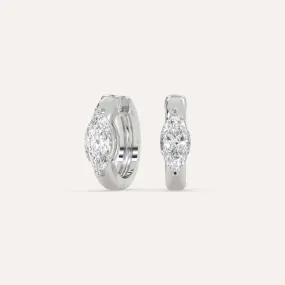 1 carat Marquise Diamond Hoop Earrings