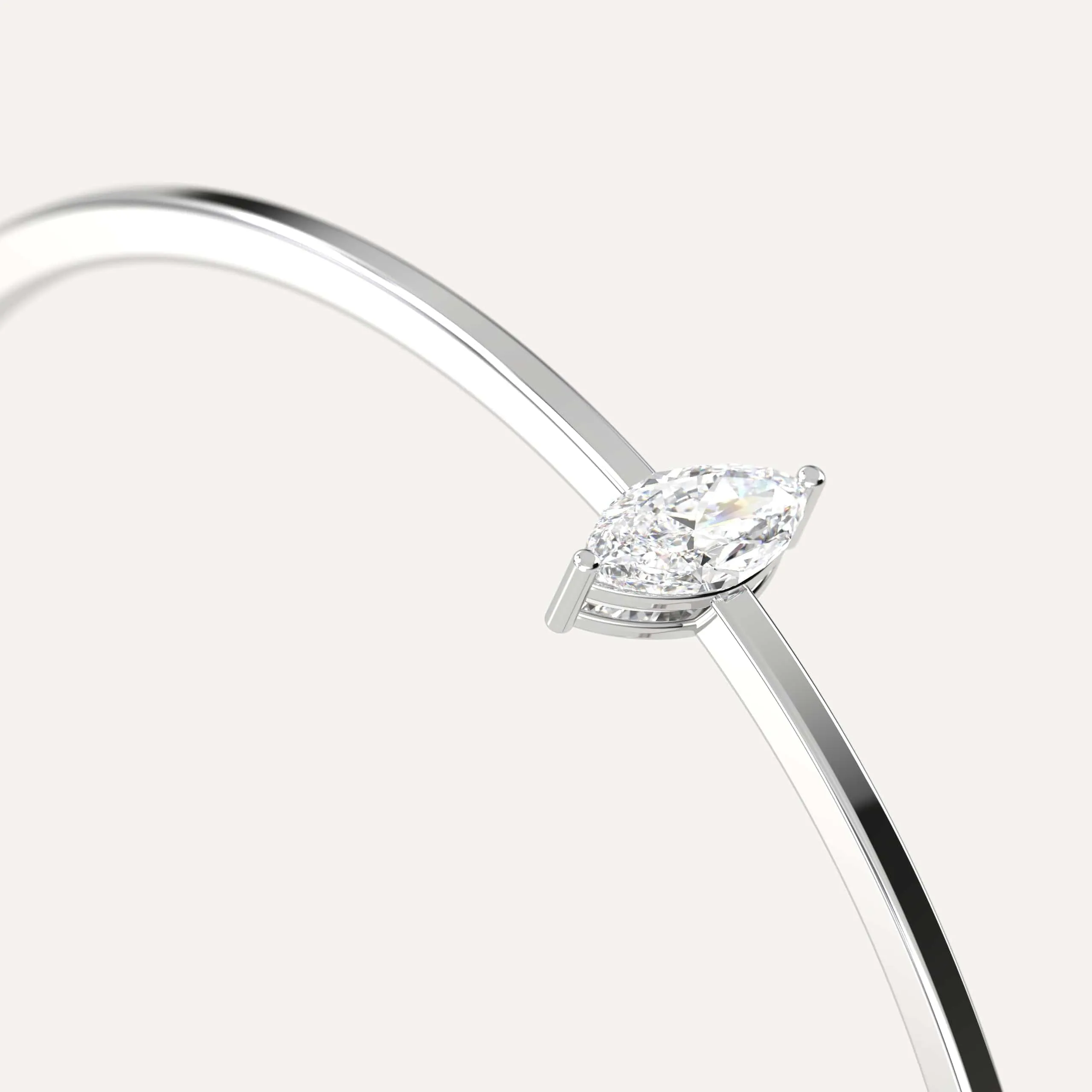 1 carat Marquise Diamond Solitaire, Bangle Bracelet