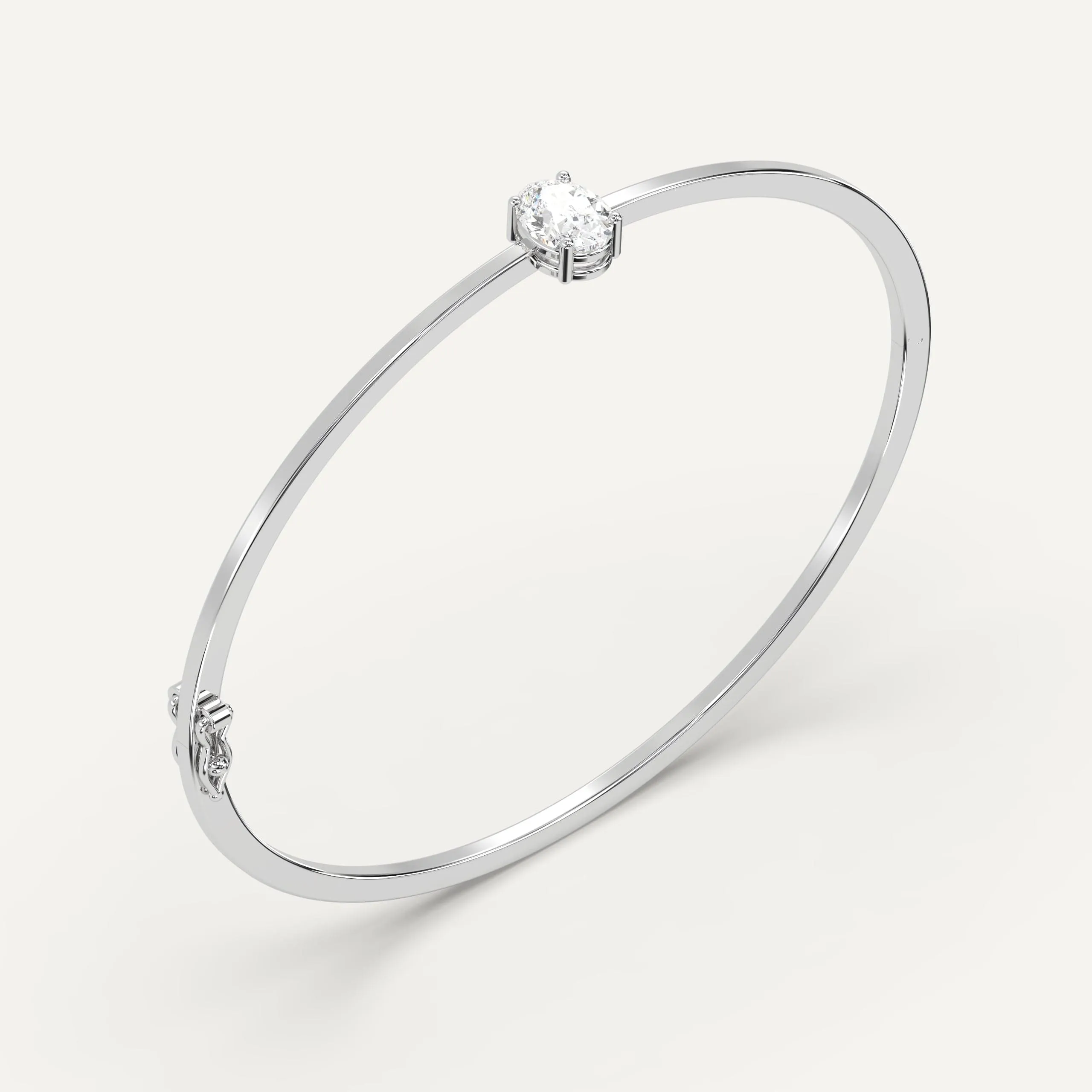 1 carat Oval Diamond Solitaire, Bangle Bracelet