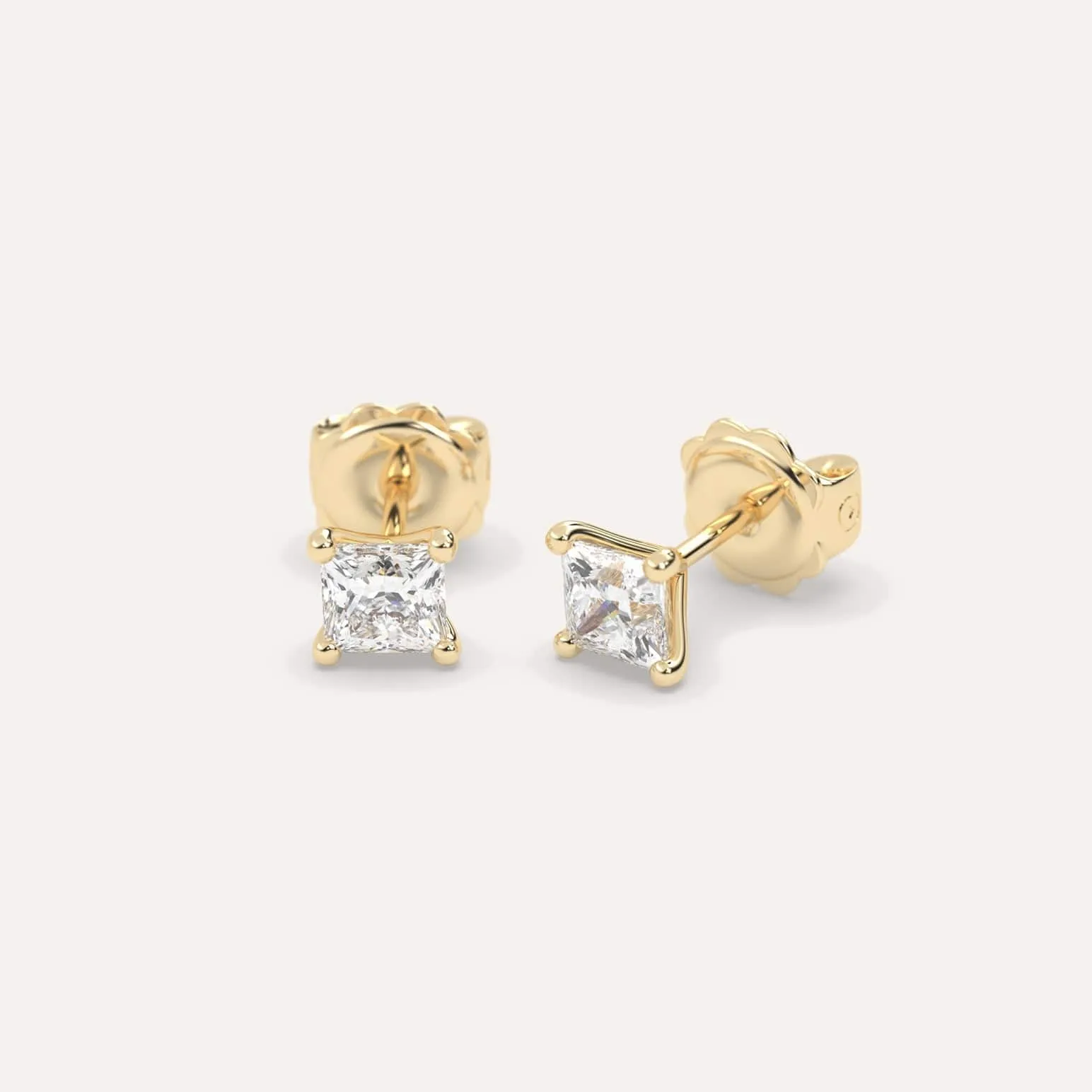 1 carat Princess Diamond Stud Earrings