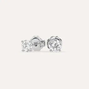 1 carat Round Diamond Stud Earrings