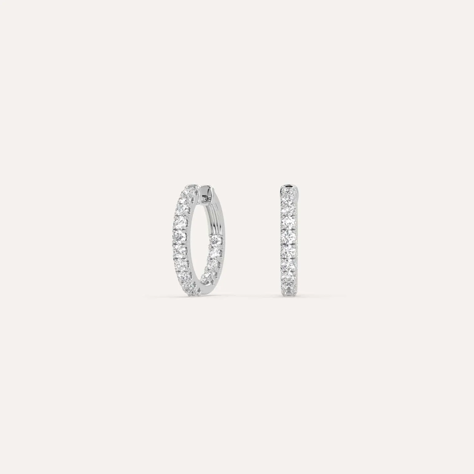 1/2 carat Diamond Hoop Earrings