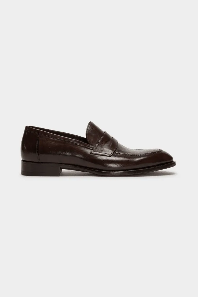 124 x Godwin Charli Loafer - Dark Brown Italian Nappa Leather