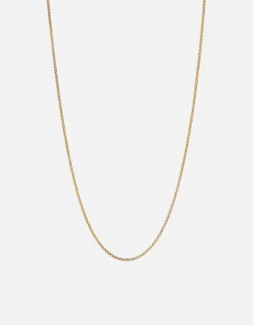 1.3mm Cuban Chain Necklace, 14K Gold