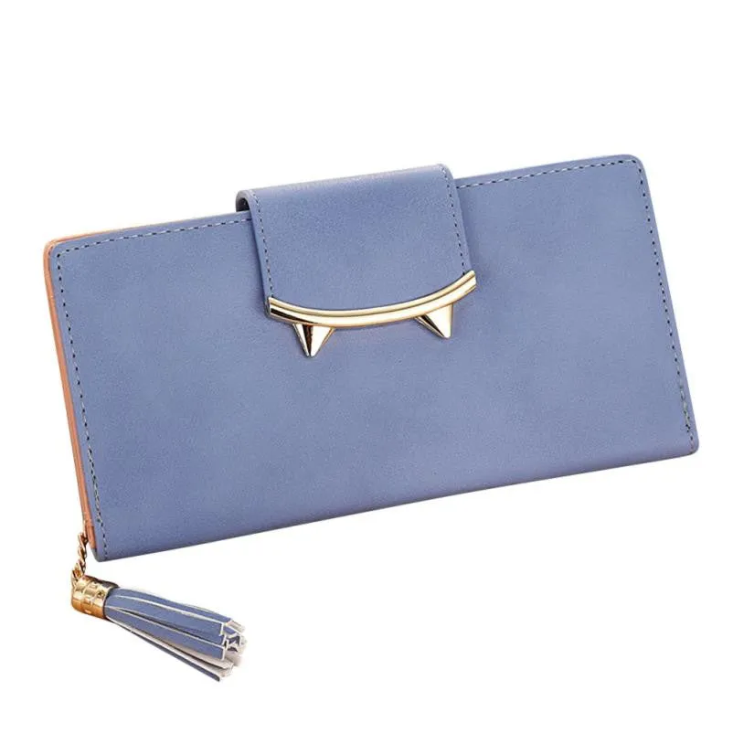 2017 Kawaii Cat Women Pu Long Clutch Wallet With Tassel Lady Clutch Fashion Korean Envelope Women