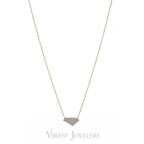 .28CT Diamond Pave Geometric Pendant set in 14K Yellow Gold