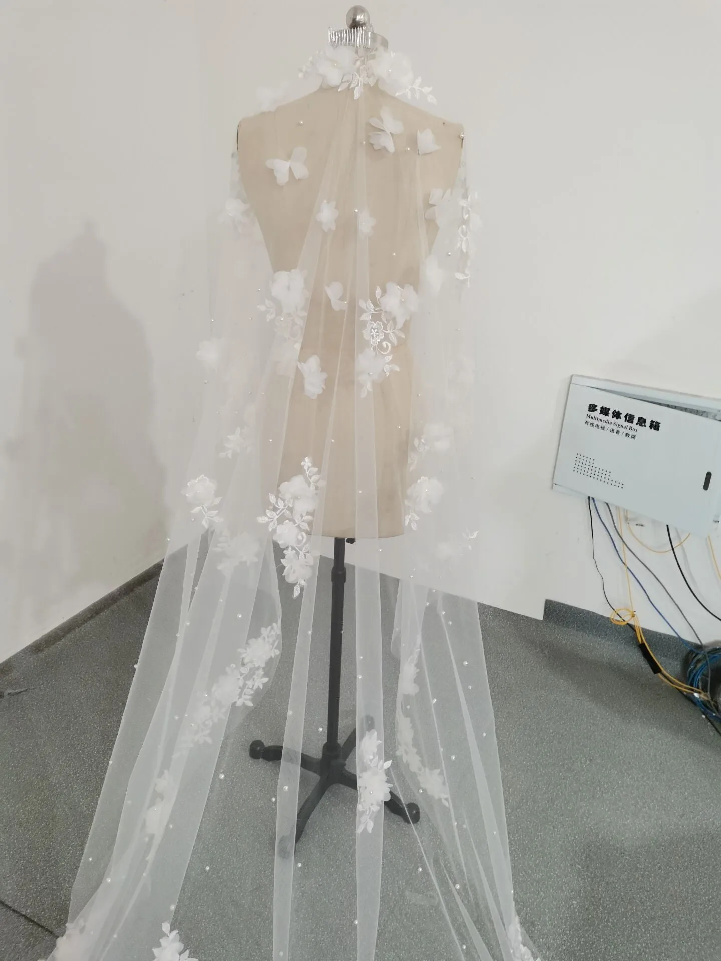 3D Flower Bridal Veil