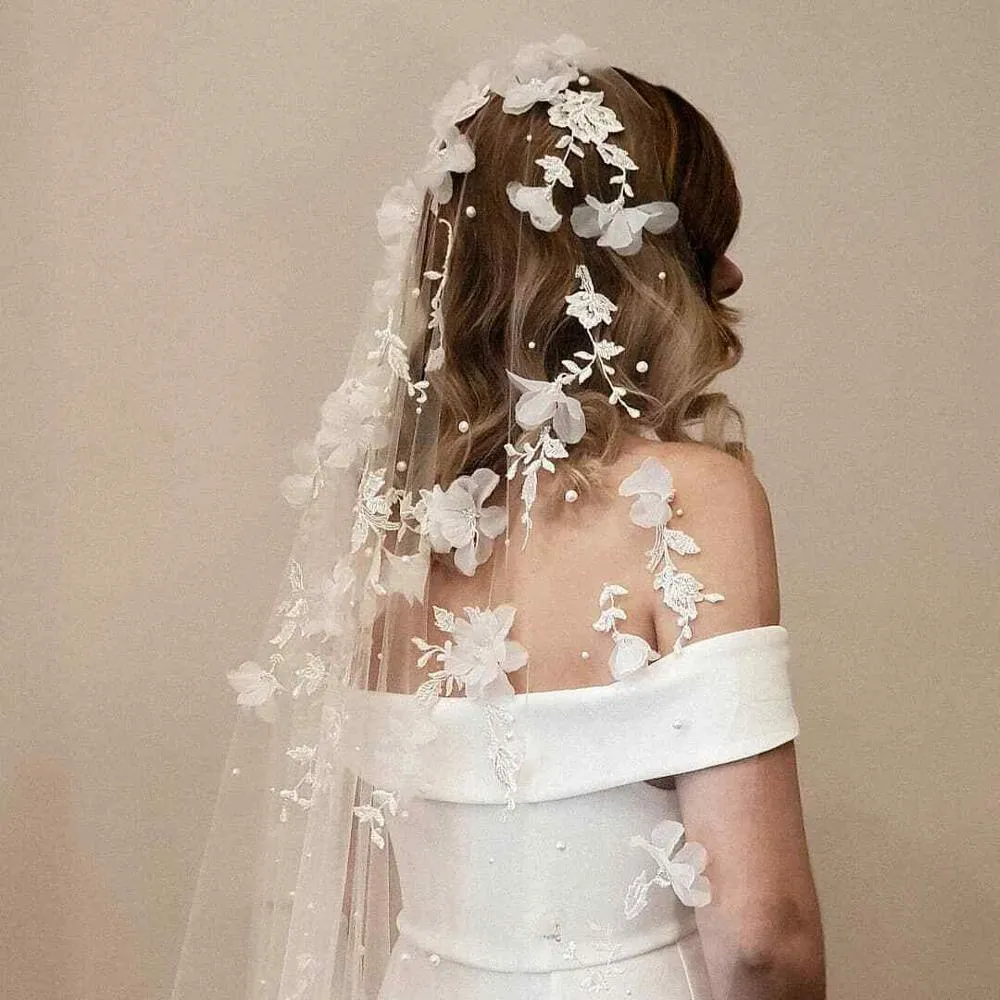 3D Flower Bridal Veil