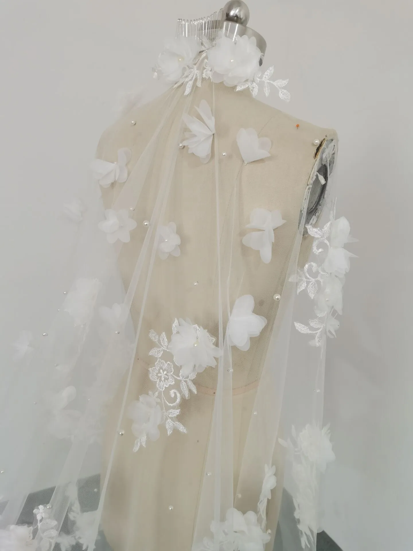 3D Flower Bridal Veil