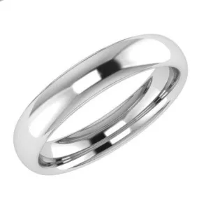 4mm Men's Wedding Ring White Gold Comfort Fit