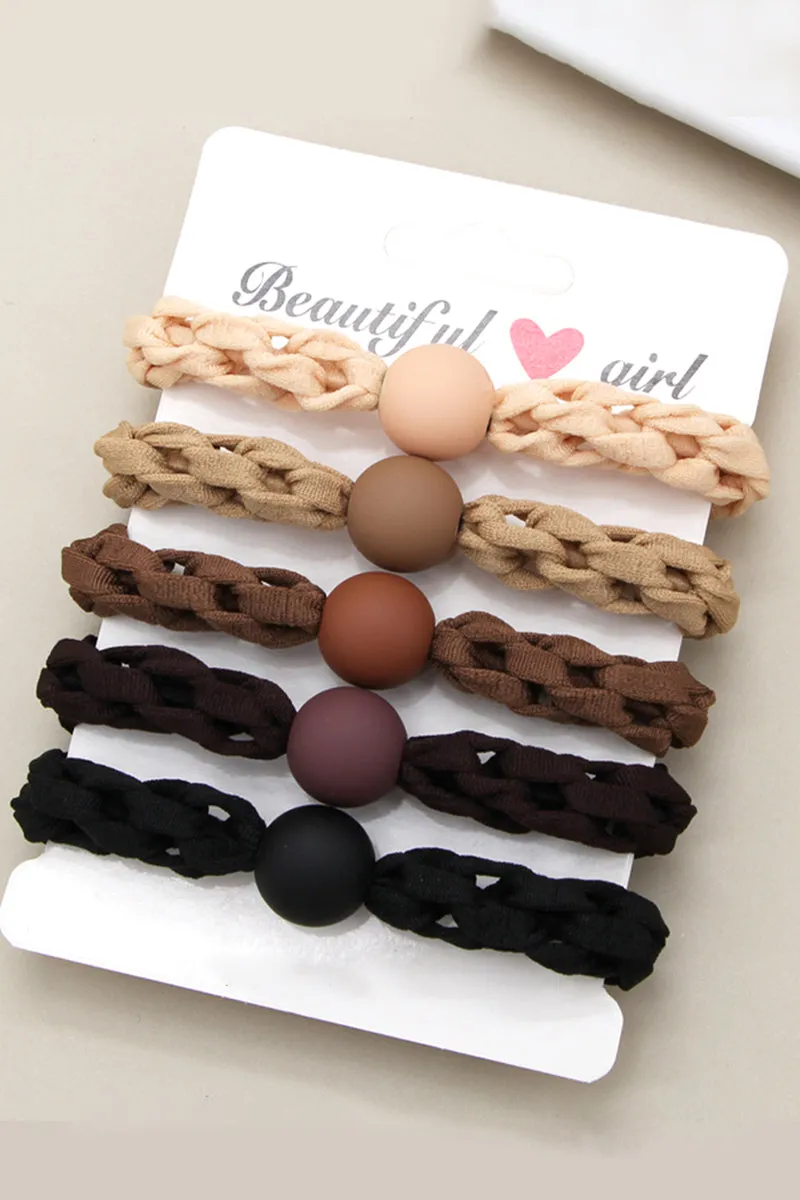 5PCS SOLID HAIR TIE