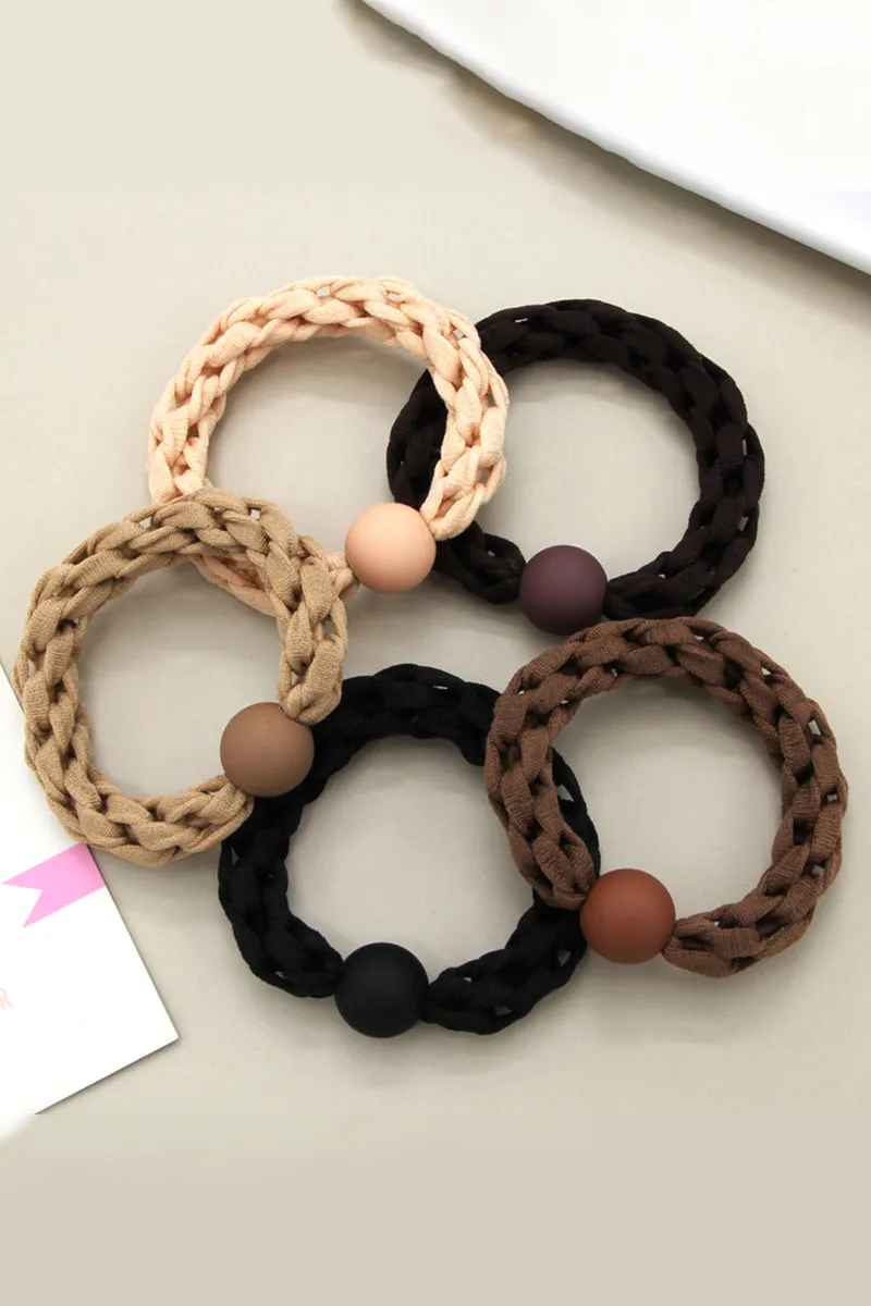 5PCS SOLID HAIR TIE