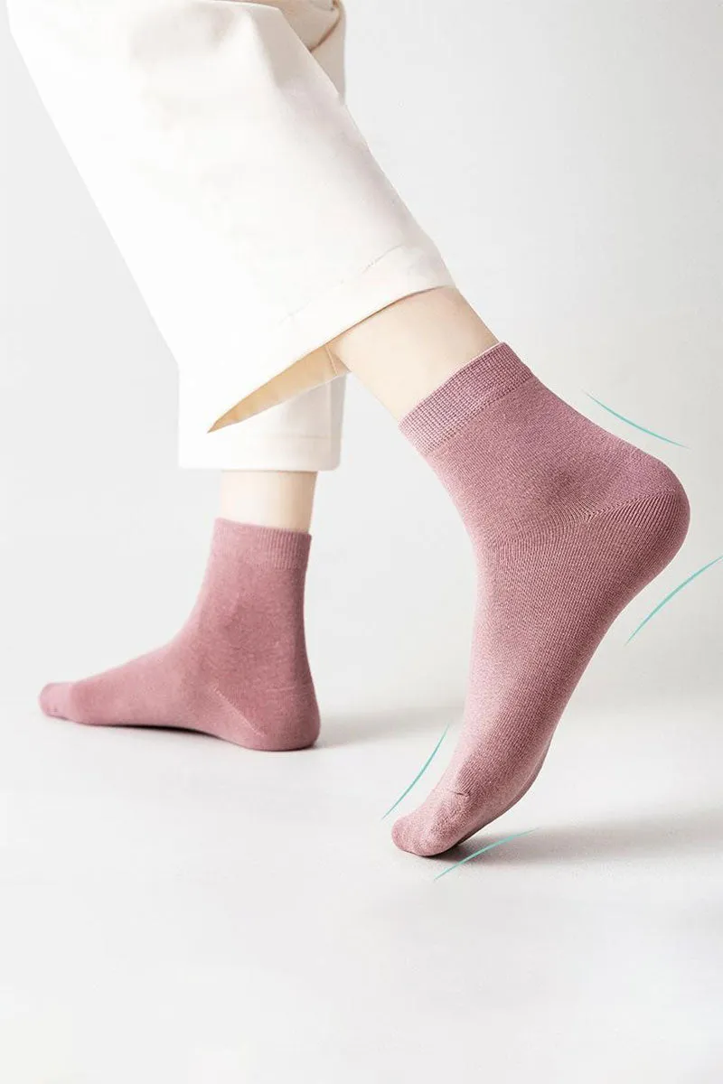 6PAIRS WOMEN SOLID CASUAL ANKLE SOCKS