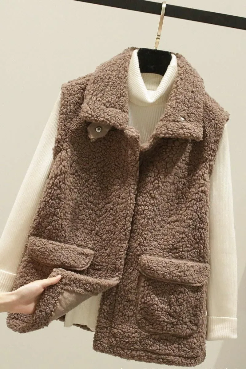 ALL MATCH WAISTCOAT PLUSH WARM VEST JACKET