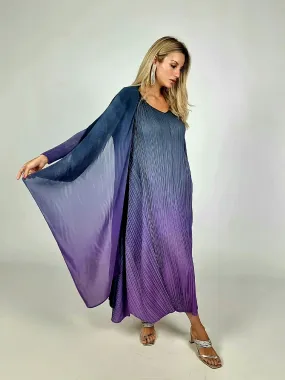 Alquema Blueberry To Lavender Long Estrella Dress & Collare Coat