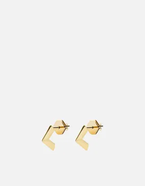 Angular Studs, Gold Vermeil