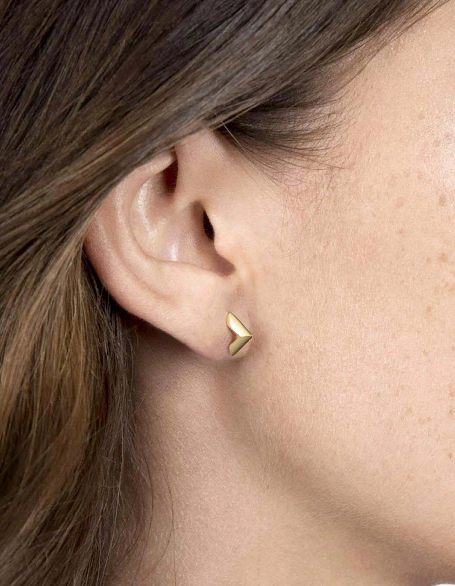 Angular Studs, Gold Vermeil