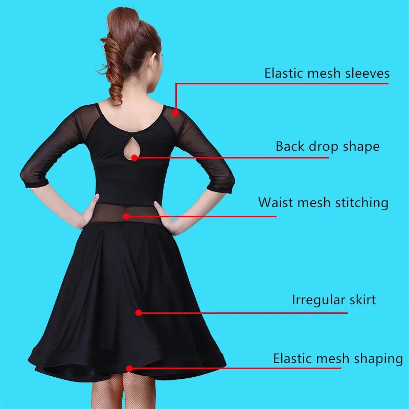 #B202 Adult Latin Dance Dress-Practice -Performance- Latin -Salsa -Tango