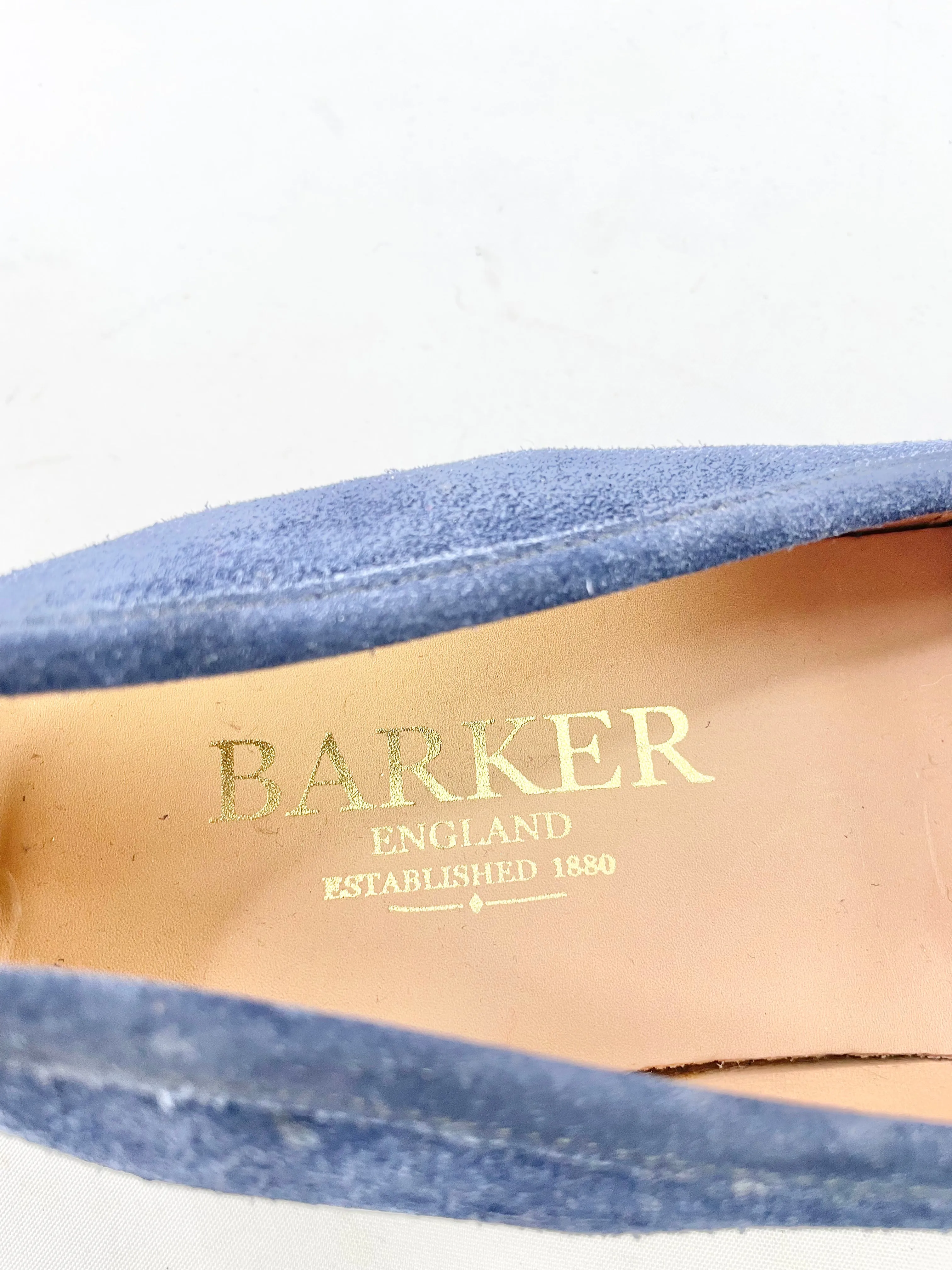 Barker Navy Blue Suede Loafers - EU44