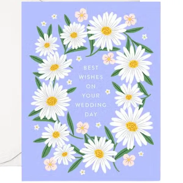 Best Wishes Daisies Wedding Card