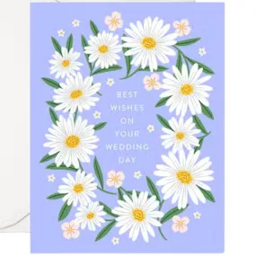 Best Wishes Daisies Wedding Card