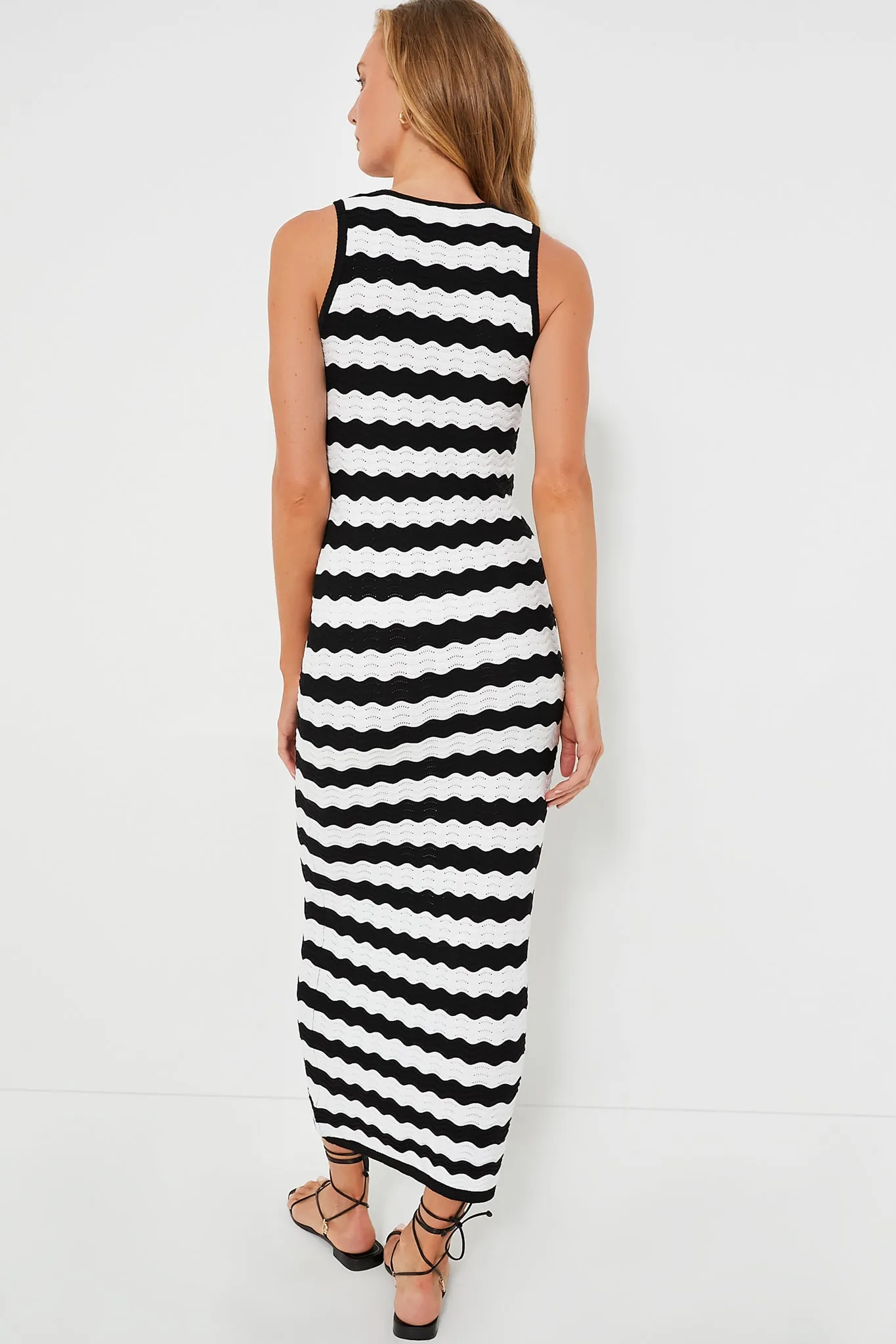 Black & White Wavy Knit Stripe Wilder Dress