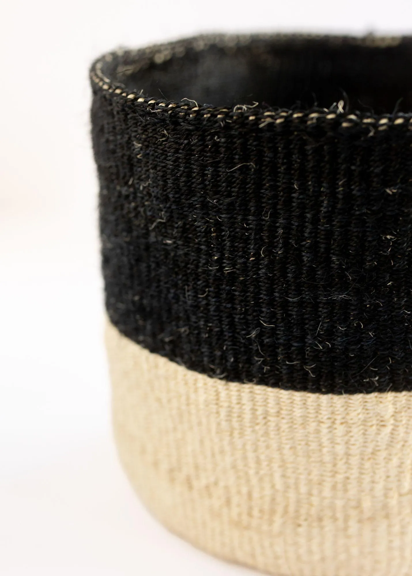 Black Block Sisal Basket