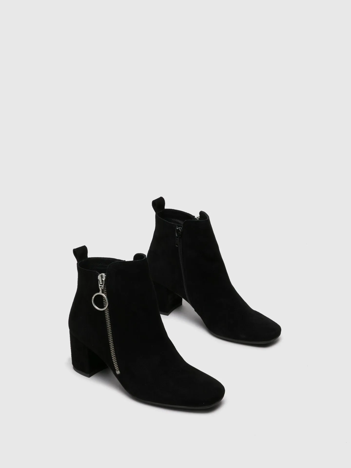 Black Zip Up Ankle Boots