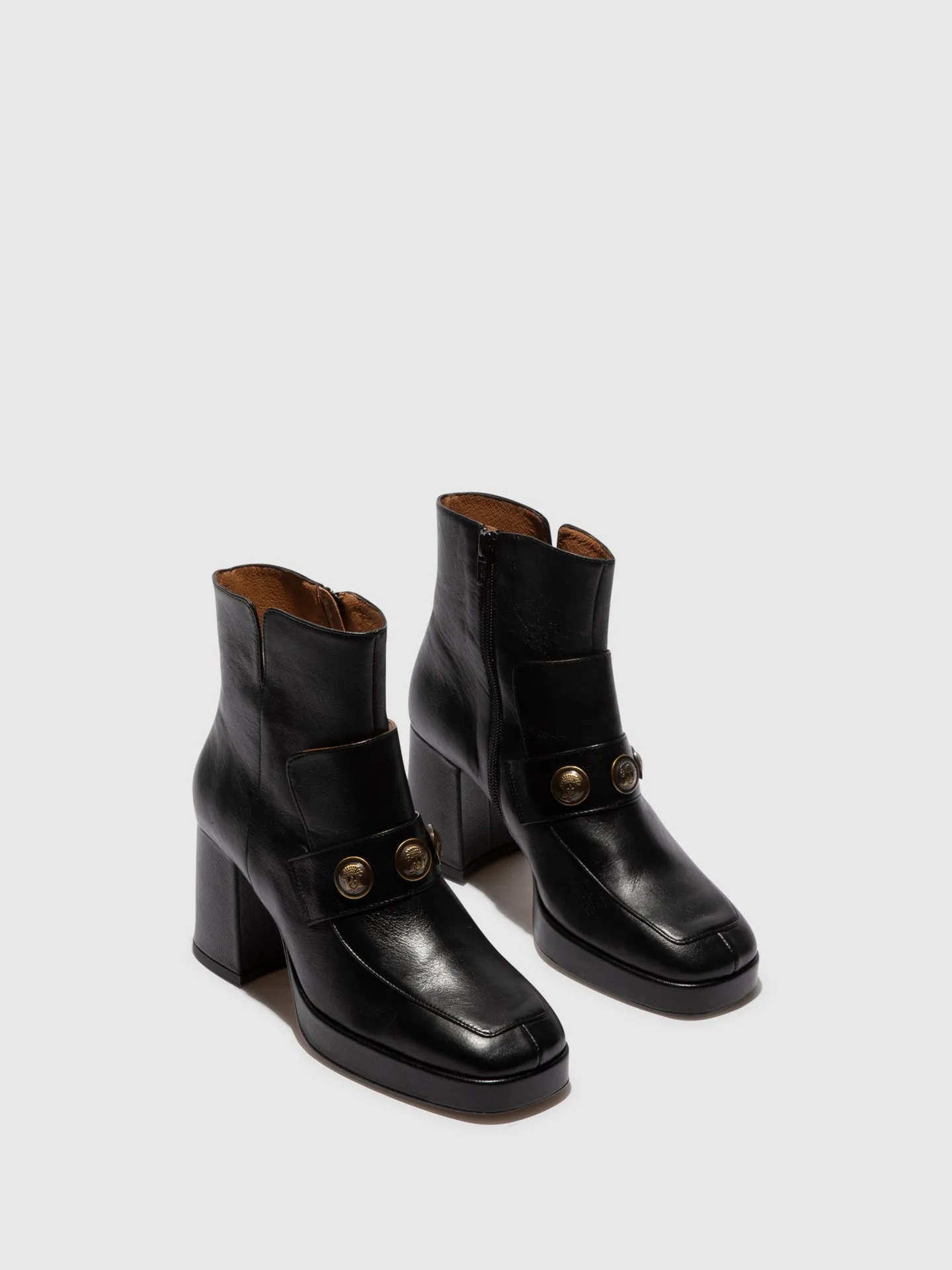 Black Zip Up Ankle Boots