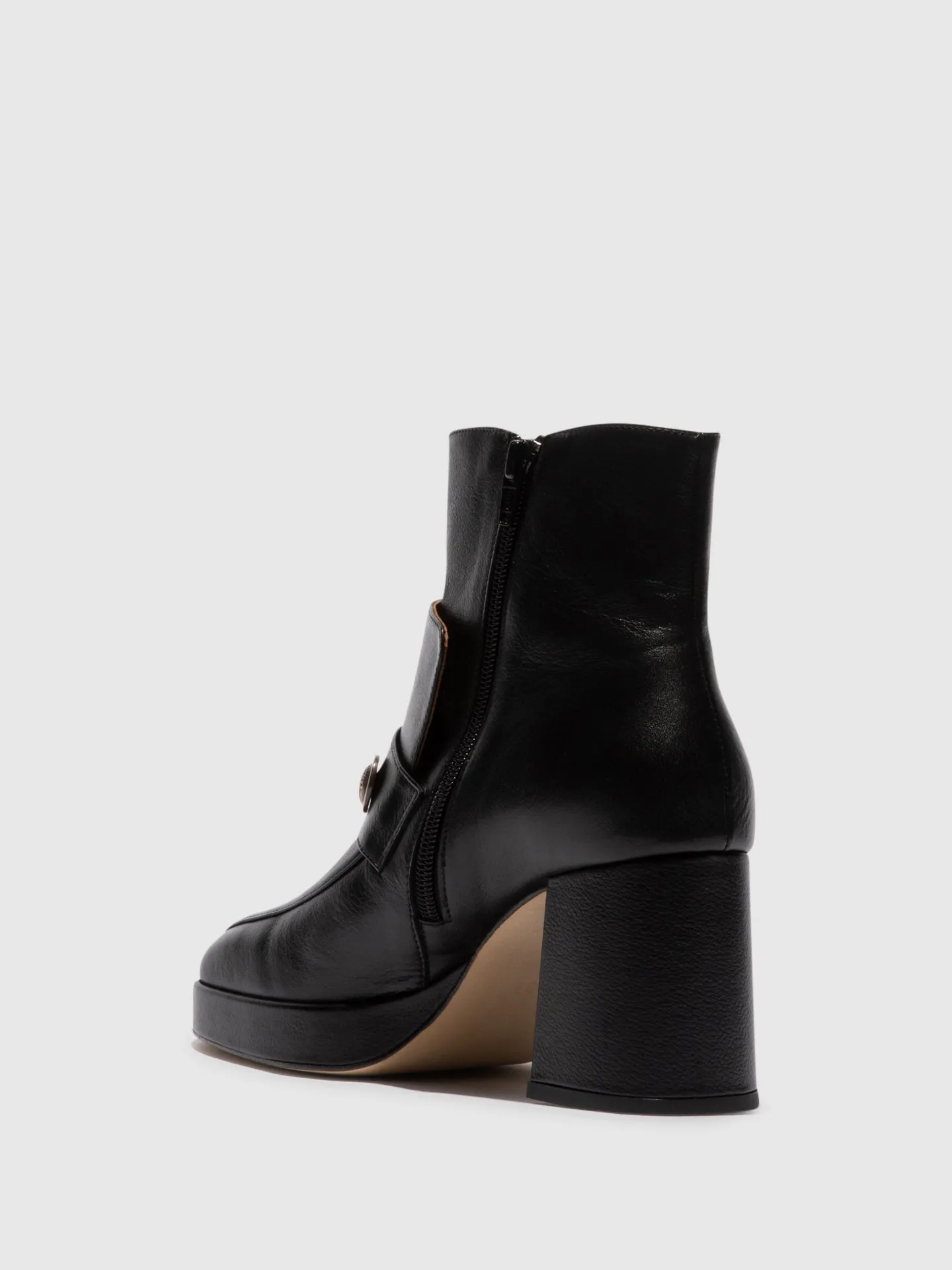 Black Zip Up Ankle Boots