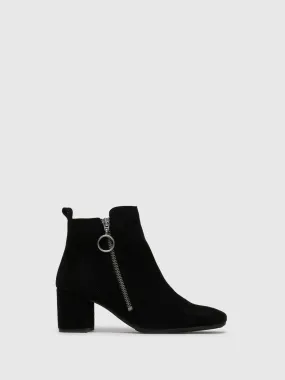 Black Zip Up Ankle Boots