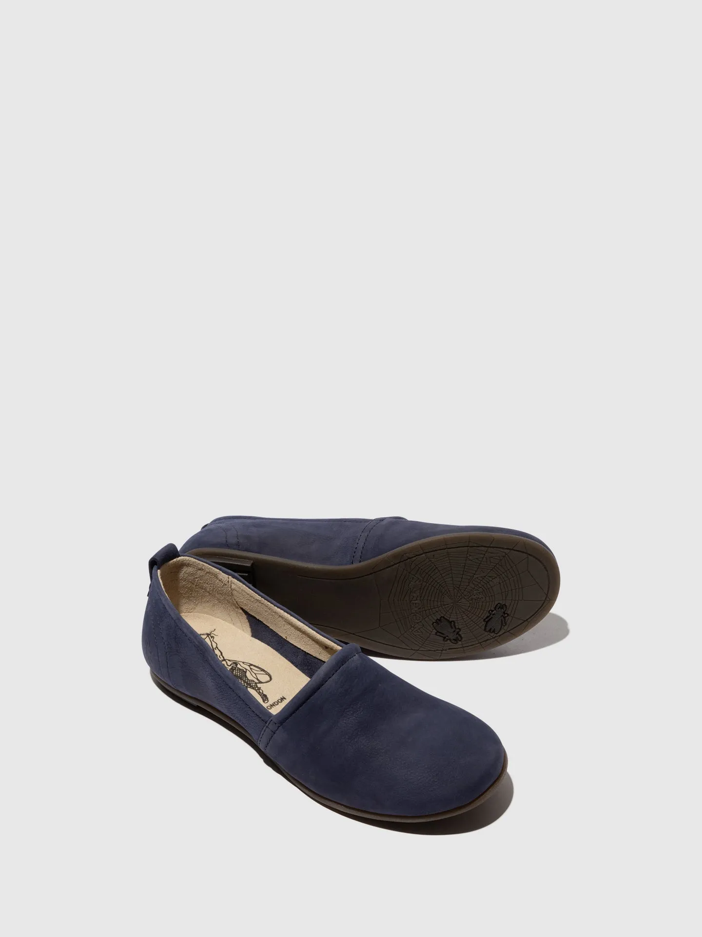 Blue Round Toe Ballerinas