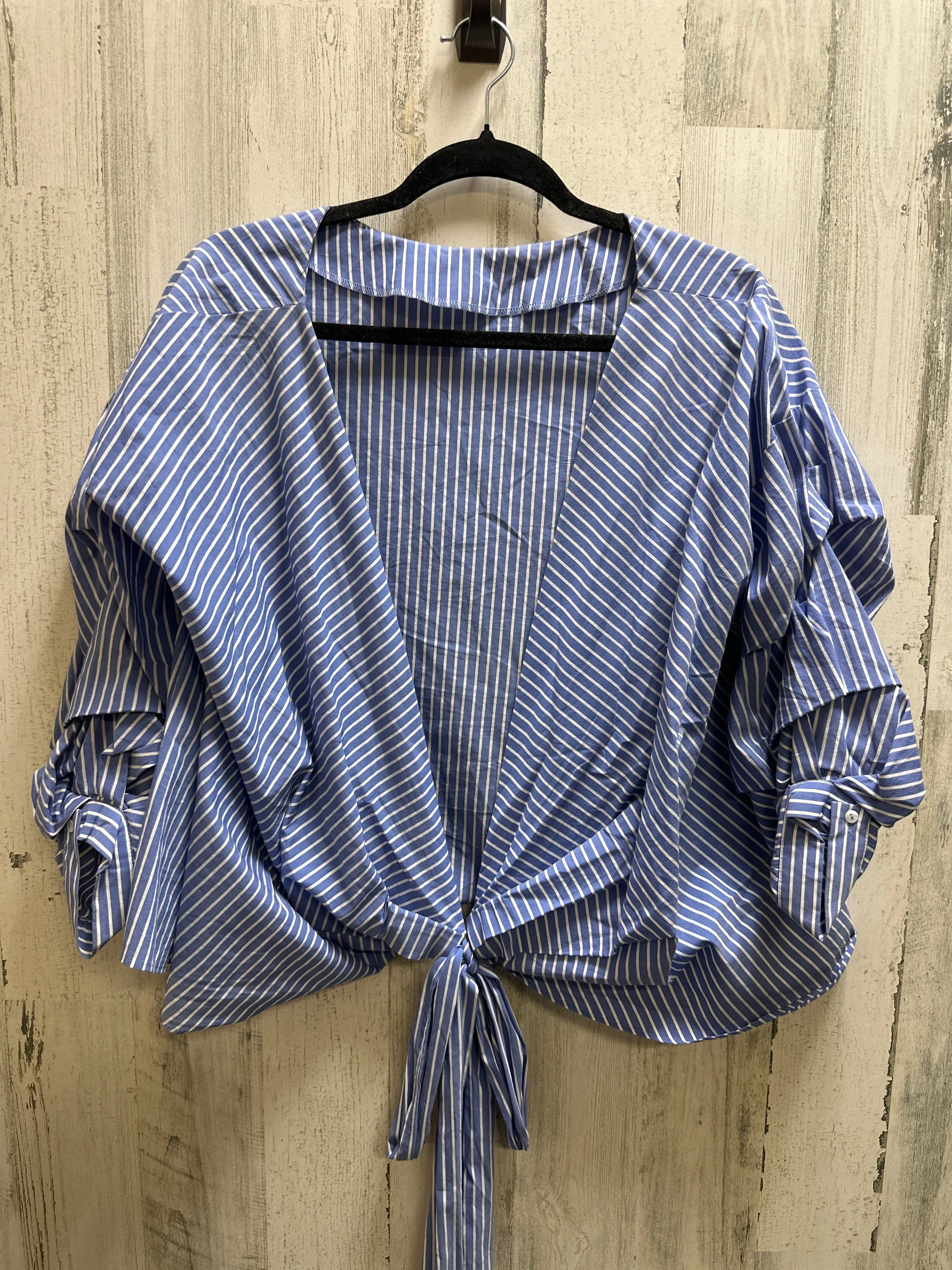 Blue Top Short Sleeve Zara Women, Size S