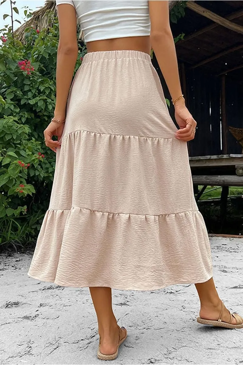 BUTTON DETAILED FLARE SKIRT