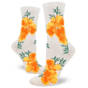 California Poppy Women's Crew Socks