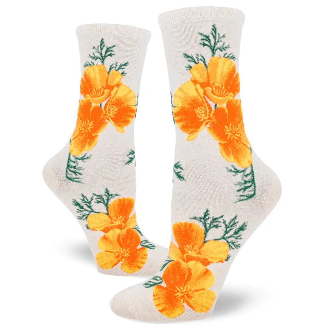 California Poppy Women's Crew Socks