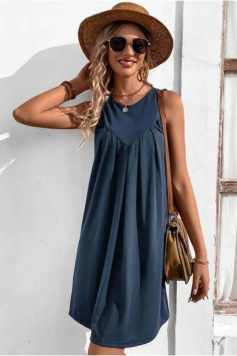 CASUAL SLEEVELESS SHORT DRESS