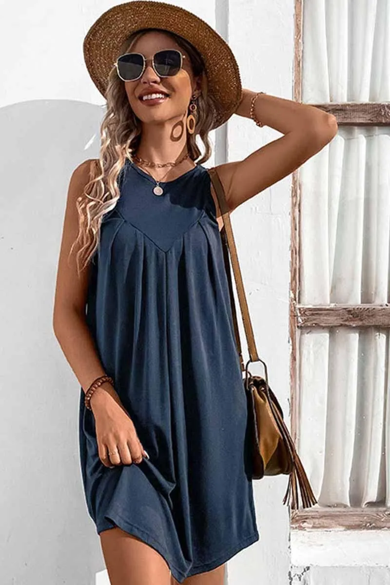 CASUAL SLEEVELESS SHORT DRESS