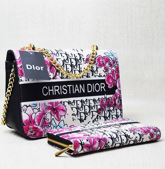 CD Print Sling Bags for Women Shoulder Ladies Crossbody Bag and Wallet