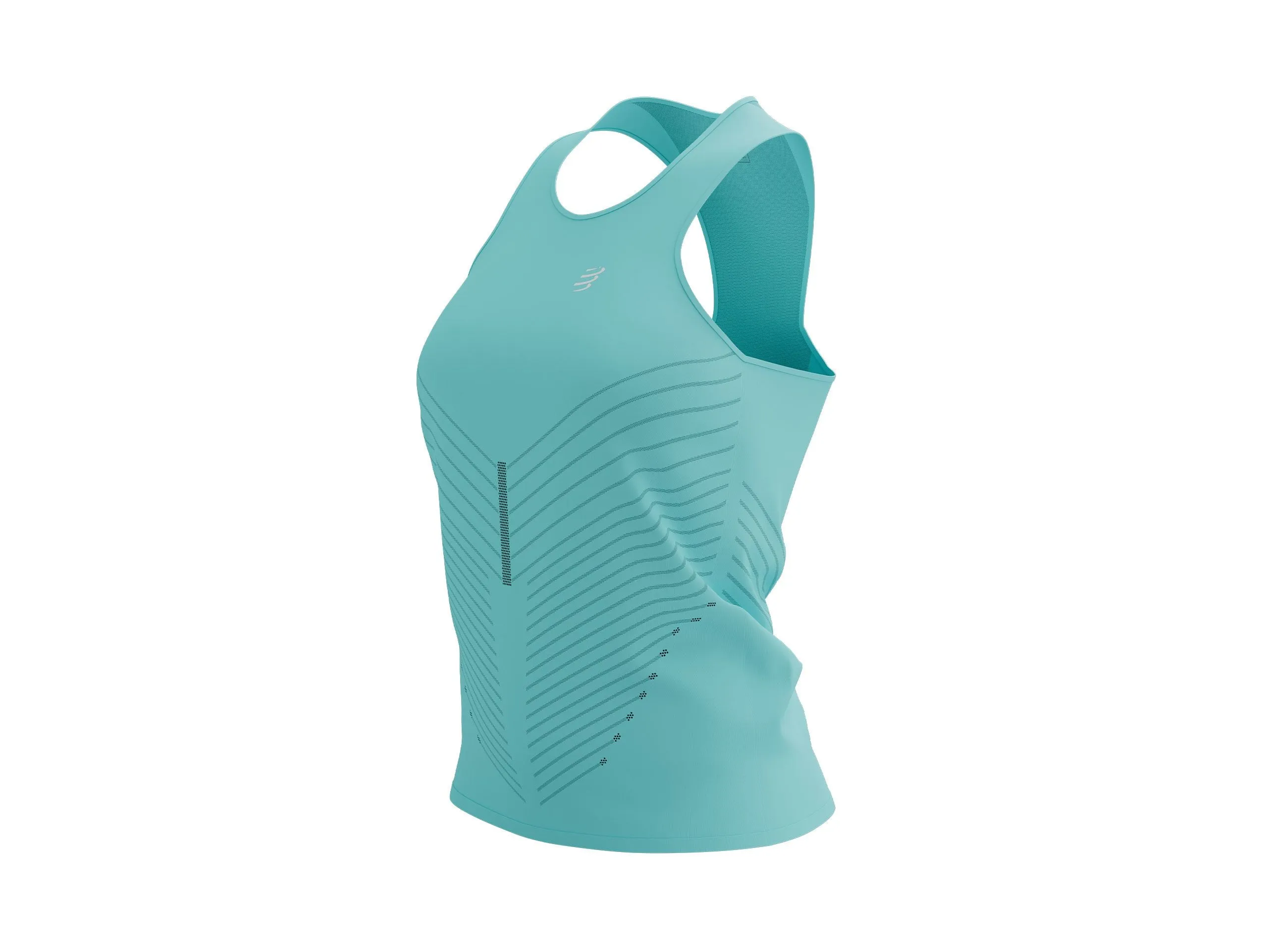 Compessport Women's Performance Singlet - Aqua/Hot Pink