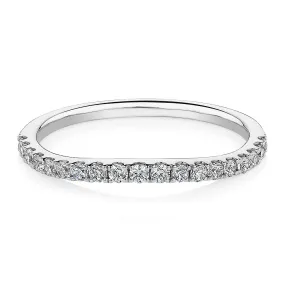 Curved wedding or eternity band in 10 carat white gold