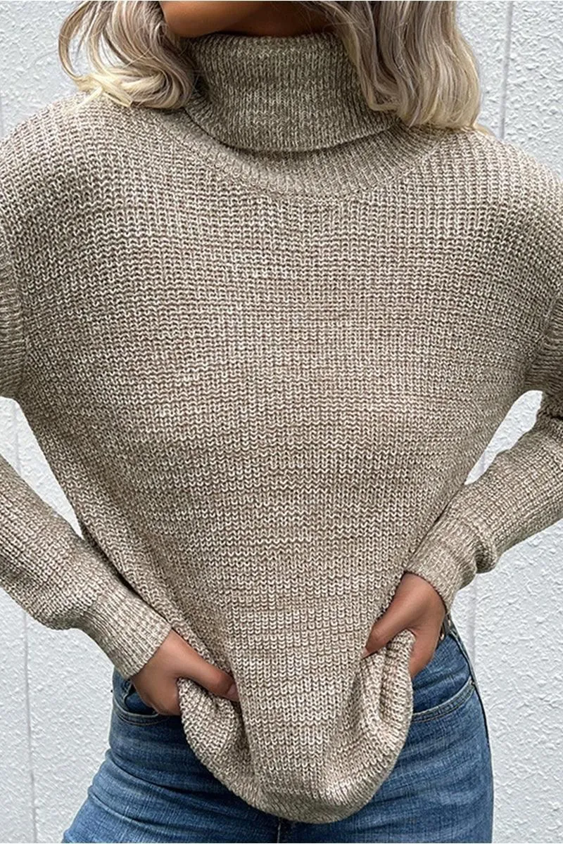 CUT OFF DETAILED TURTLE NECK SWATER