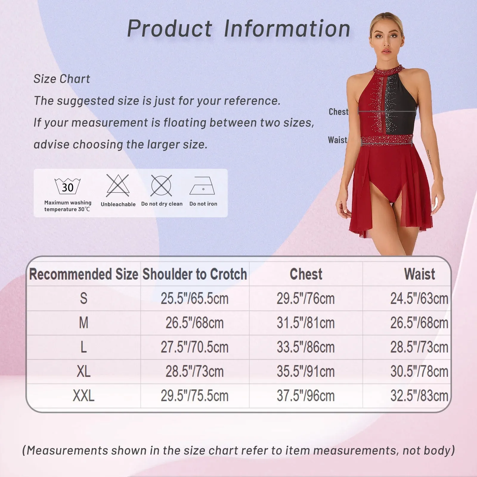 D5182 Womens Figure Ice Skating Dress - Lyrical Dance- Ballet Leotard- Sleeveless Rhinestone Stage Performance Dancewear