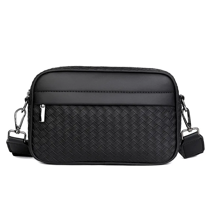 deanwangkt New Korean Weaving Shoulder Bag Horizontal Crossbody Bag Fashion Trend Small Casual Backpack Bag Sports Men's Bag Wholesale