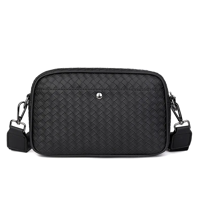 deanwangkt New Korean Weaving Shoulder Bag Horizontal Crossbody Bag Fashion Trend Small Casual Backpack Bag Sports Men's Bag Wholesale