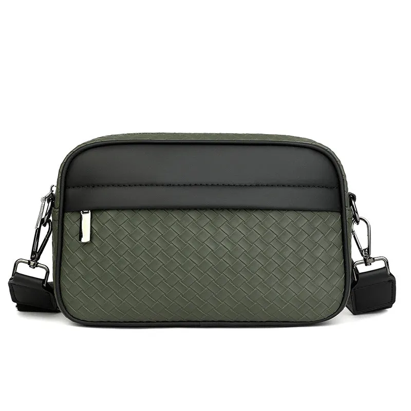 deanwangkt New Korean Weaving Shoulder Bag Horizontal Crossbody Bag Fashion Trend Small Casual Backpack Bag Sports Men's Bag Wholesale