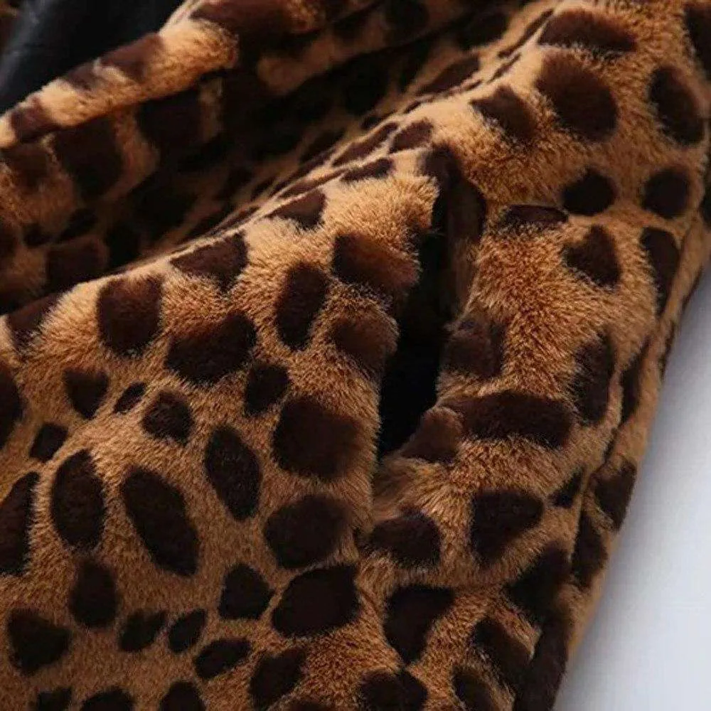 Dicken Mantel Leopard Print Jacke