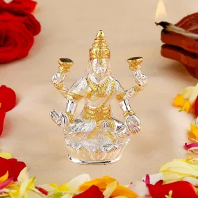 Estele Gold & Rhodium Plated Goddess Lakshmi Ji Idol